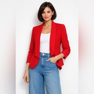 Rebecca Minkoff red silk blazer Size XS